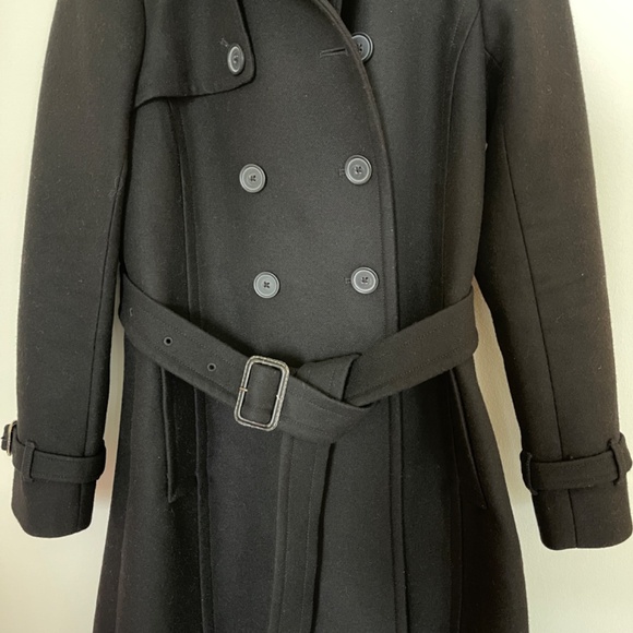 J.Crew classic icon trench coat in wool cashmere. Size: 4. Color: Black - Picture 3 of 7